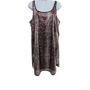 Zara Women's Sequin Dress Snake Print Sleeveless